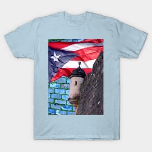 Puerto Rico Flag Old San Juan Photography T-Shirt